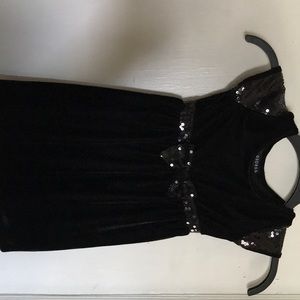 Girls black velvet dress